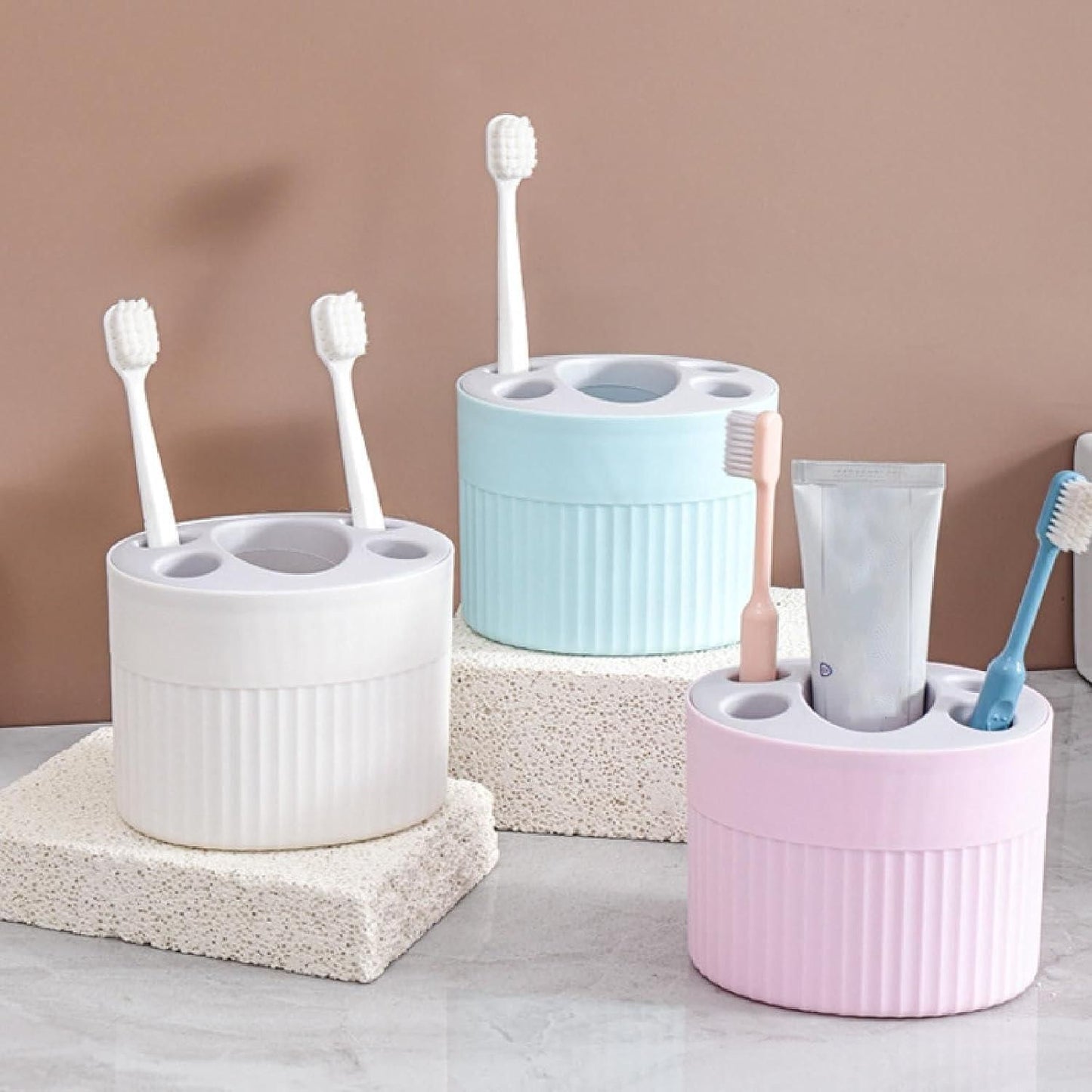 Multi-Purpose Toothbrush & Bathroom Organizer – Detachable, Washable Storage Holder for Toothpaste, Razors & Makeup Brushes