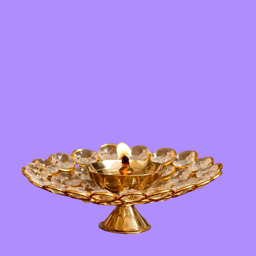 Small Decorative Crystal Bowl Candle Holder