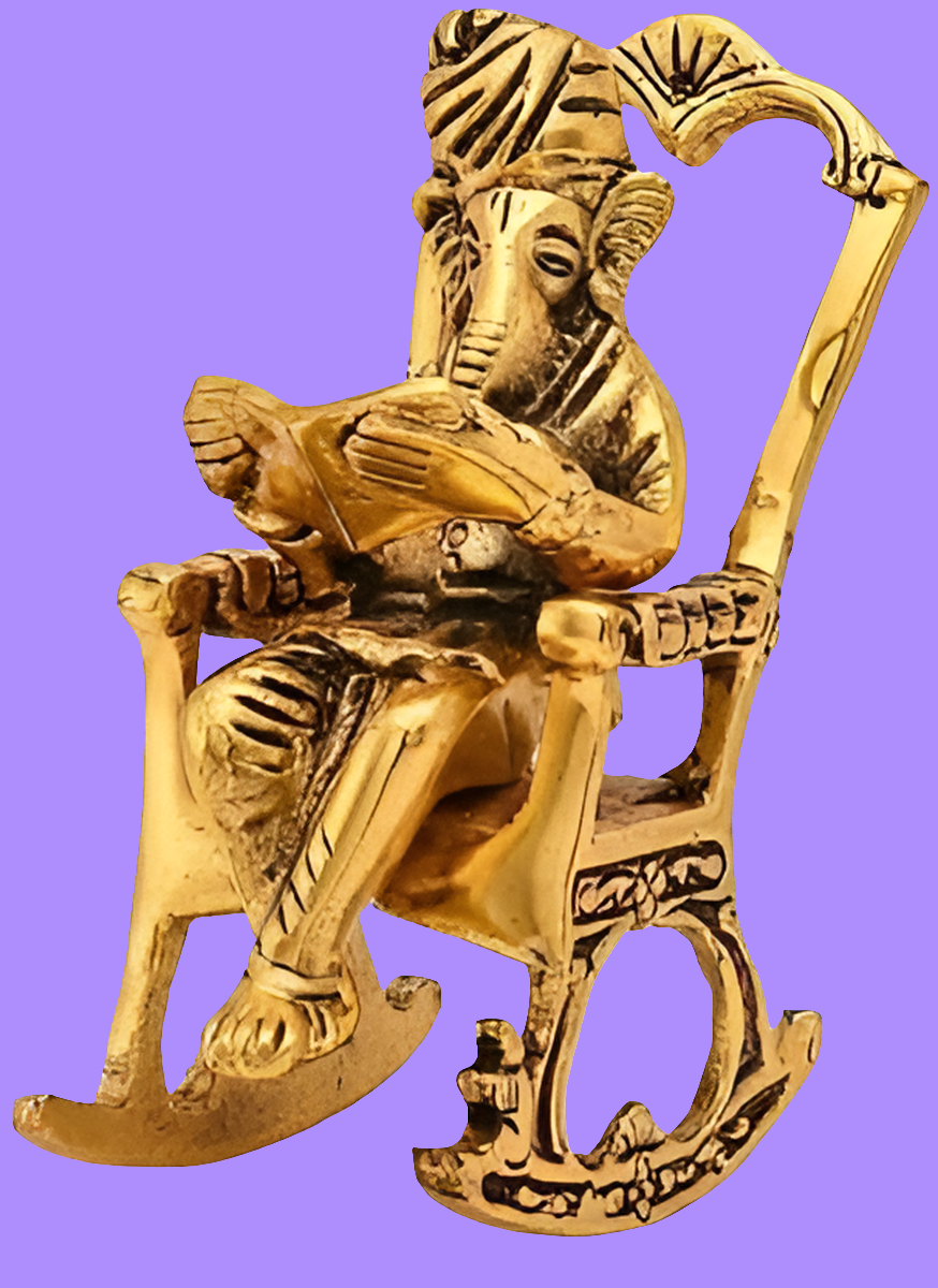 Handcrafted Metal Ganesha Idol – Rocking Chair with Ramayan
