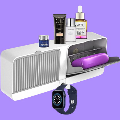 Wall-Mounted Double Bar Soap Box with Lid – Self-Adhesive, Waterproof, Durable Plastic Soap Holder (2 Compartments, Pack of 1)