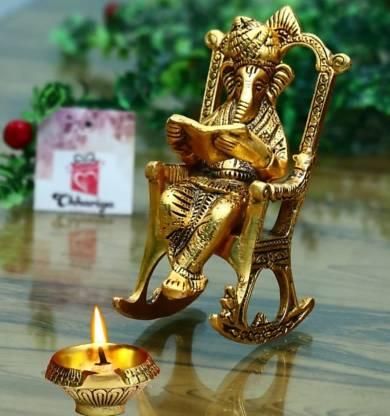 Handcrafted Metal Ganesha Idol – Rocking Chair with Ramayan