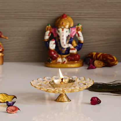 Small Decorative Crystal Bowl Candle Holder