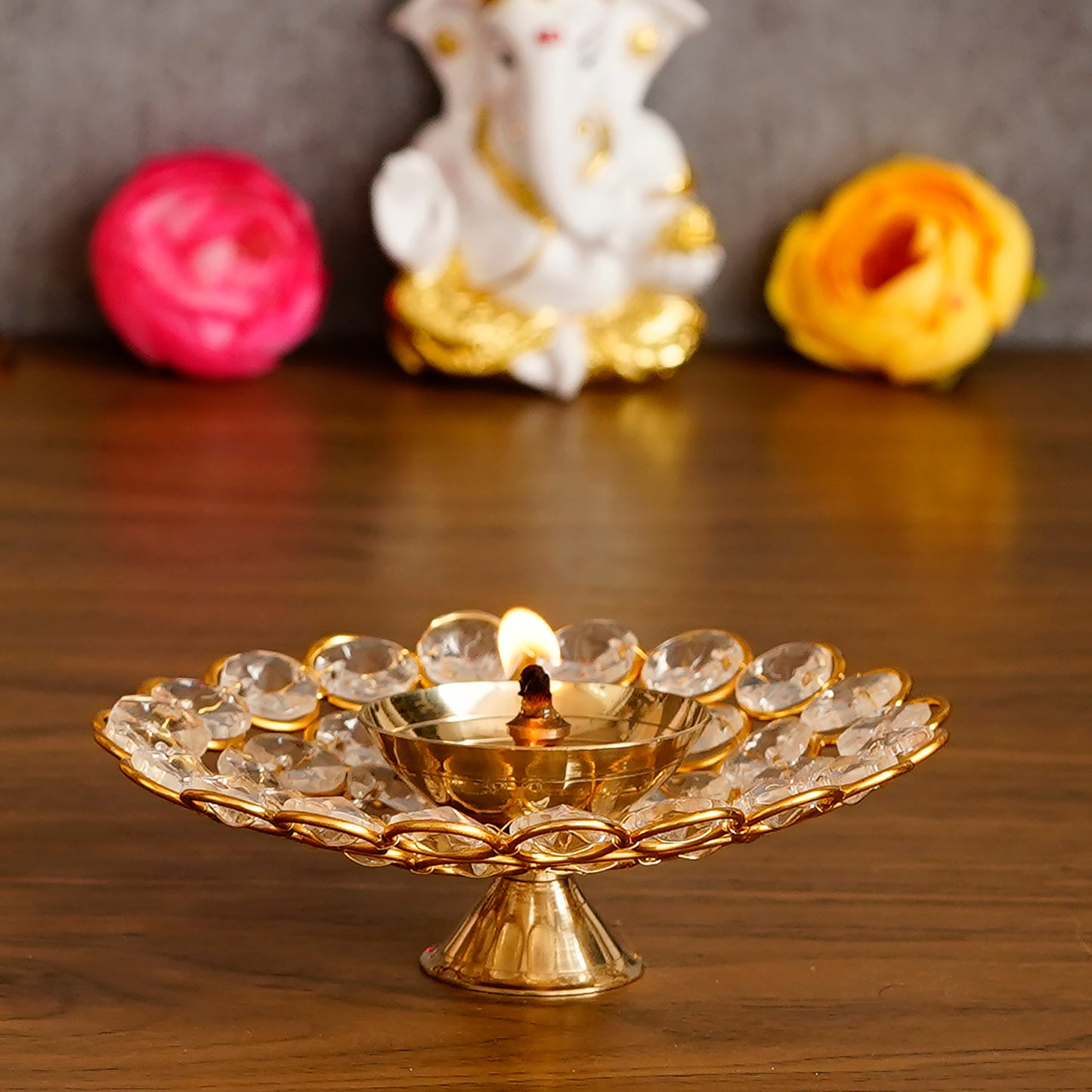 Small Decorative Crystal Bowl Candle Holder