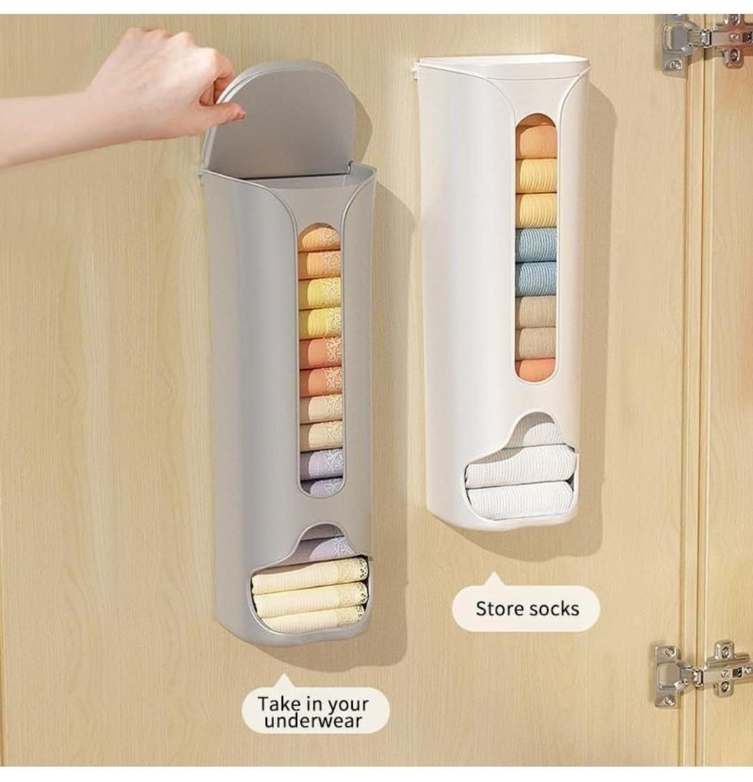 Multipurpose Wall-Mounted Cabinet Storage Organizer – Plastic Dustproof Box with Adhesive Mount for Kitchen, Bathroom & Wardrobe
