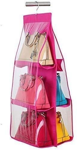 6 Pocket PVC Hanging Storage Bag Organizer – Wardrobe & Closet Rack for Handbags, Shoes, Towels & Accessories