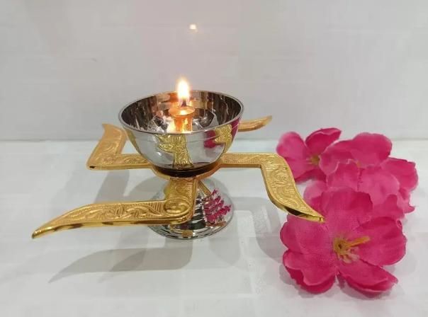 Brass Swastik Pooja Diya – Ideal for Diwali, Navratri & Gifting