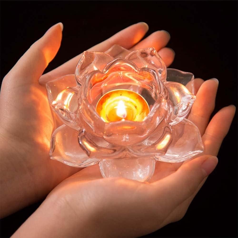 Glass Lotus Flower Candle Holder