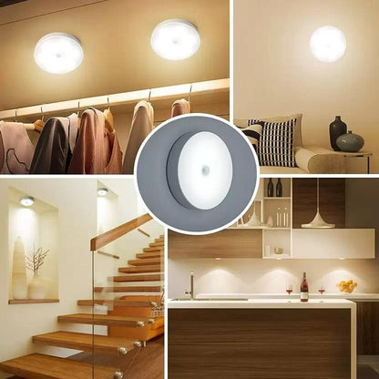 Motion Sensor LED Night Light – USB Rechargeable, Wireless, Self-Adhesive Smart Lamp for Wardrobe, Bedroom, Hallway & Bathroom (White, 3.35 cm)