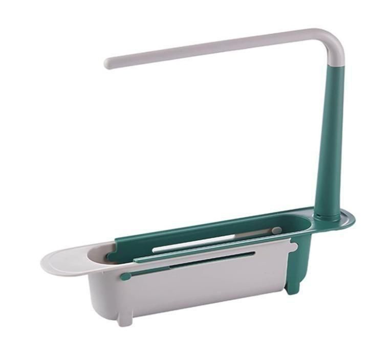 Adjustable Sink Organizer – Waterproof Plastic Storage Rack for Sponges & Scrubbers (Fits 10–16 inch Sinks, Assorted Color)