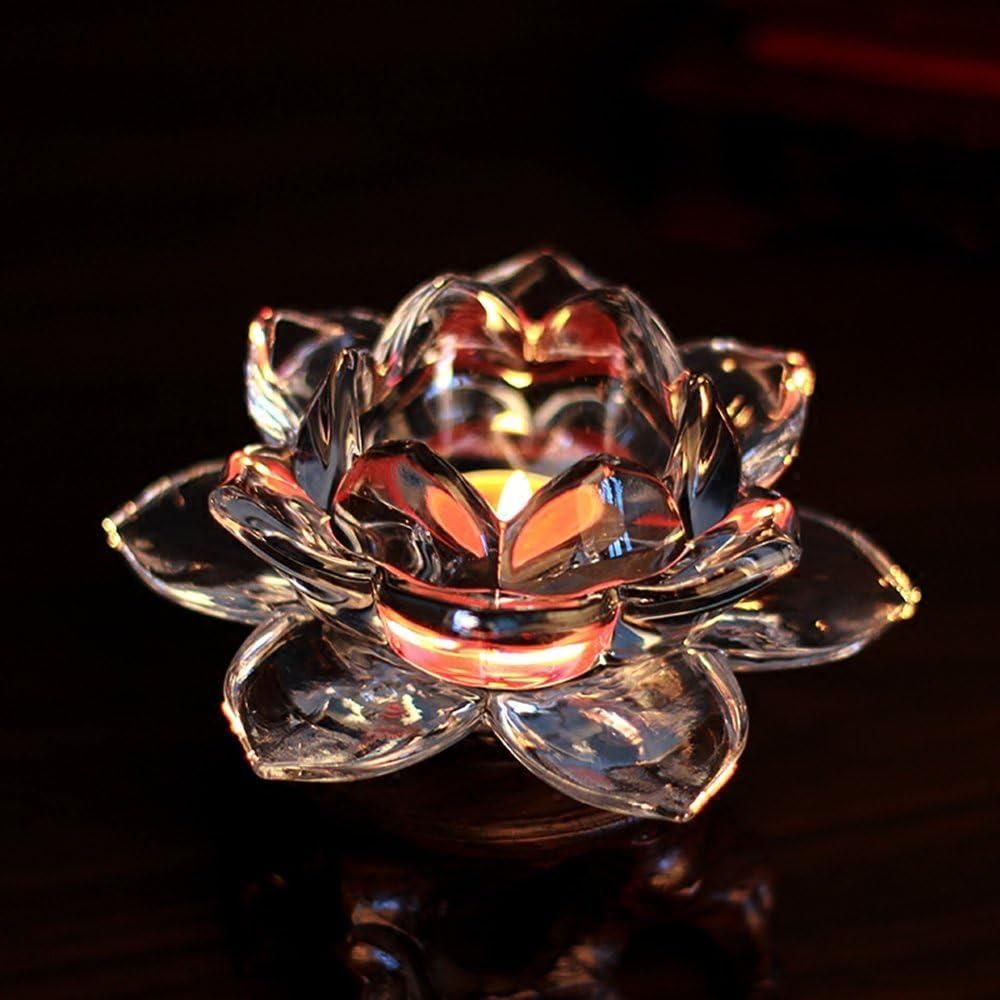 Glass Lotus Flower Candle Holder