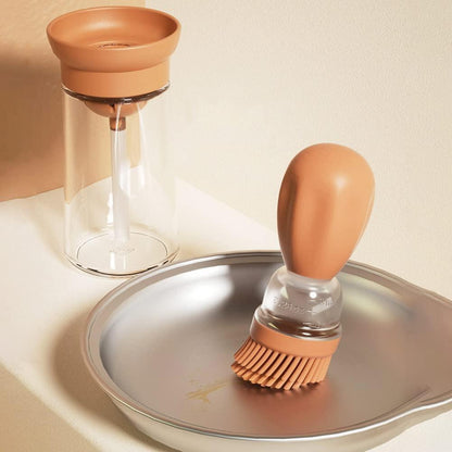 Oil Dispenser with Silicone Brush – 2-in-1 Design for Easy Cooking