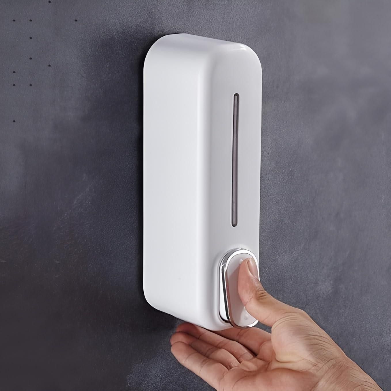 Press Wall-Mounted Soap Dispenser – Manual Liquid Soap, Shampoo & Sanitizer Dispenser (Plastic, Pack of 1)