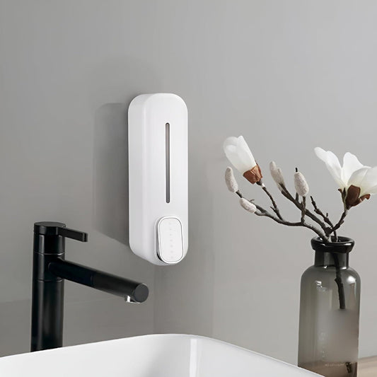Press Wall-Mounted Soap Dispenser – Manual Liquid Soap, Shampoo & Sanitizer Dispenser (Plastic, Pack of 1)