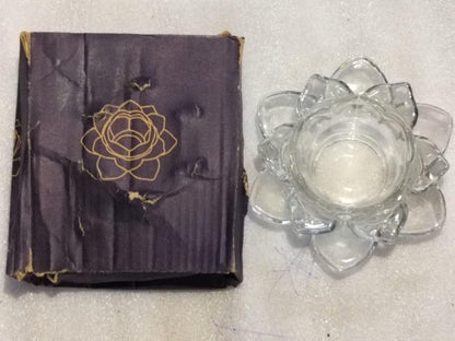 Glass Lotus Flower Candle Holder