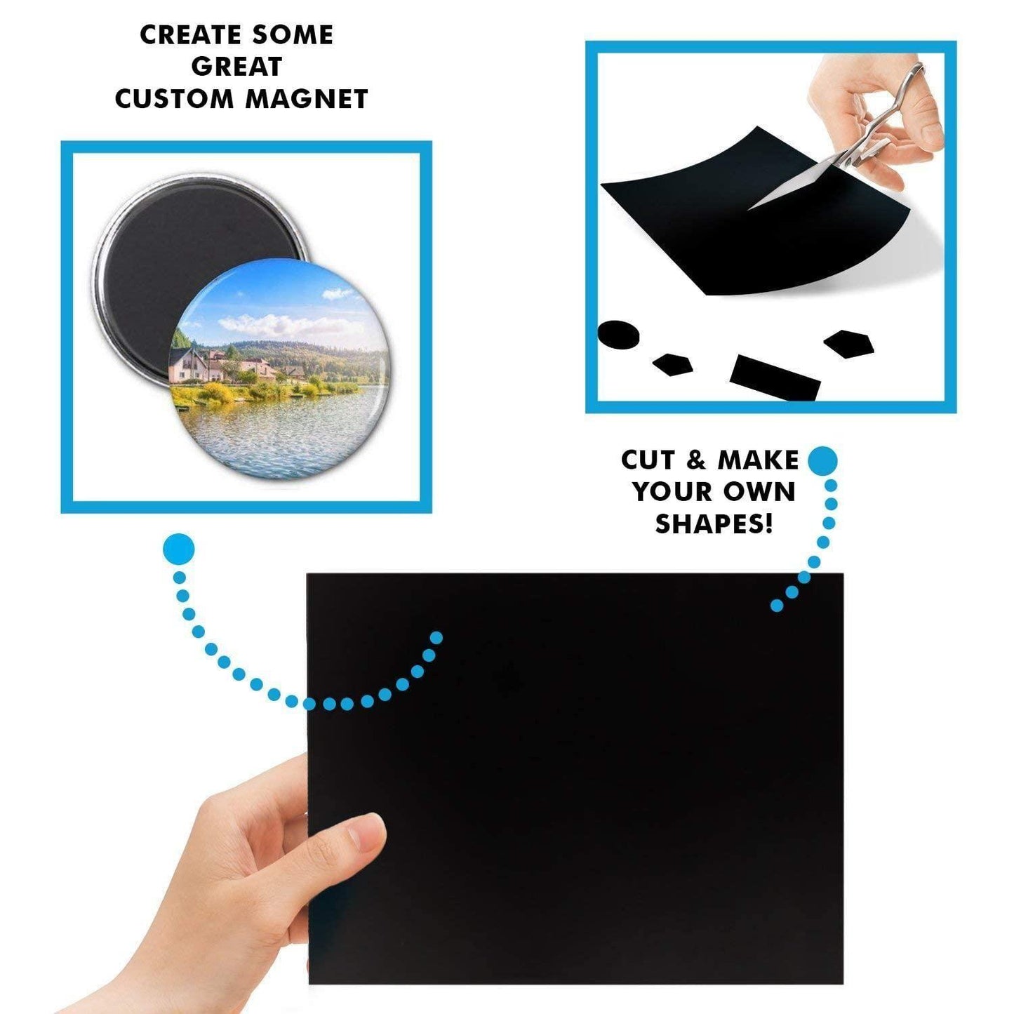 LifeKrafts Magnetic Adhesive Sheet (36×20 cm) – Strong Self-Adhesive DIY Craft Magnet Sheet for Fridge, Almirah & Home Décor