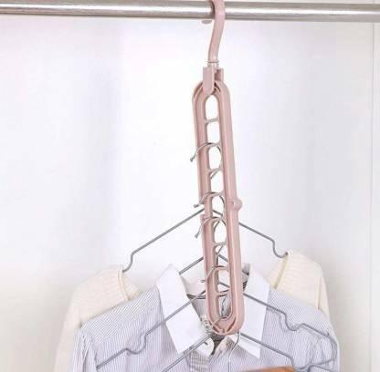 Multi-Functional Adjustable & Folding Clothes Hanger (Pack of 3) – Plastic, Anti-Slip, Space-Saving & Portable Wardrobe Organizer