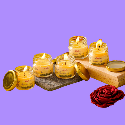 eCraftIndia Set of 5 Lemon Grass Scented Minijar Candle
