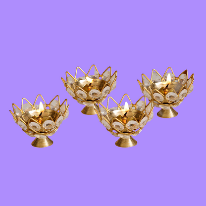 eCraftIndia Decorative Lotus Crystal Holders