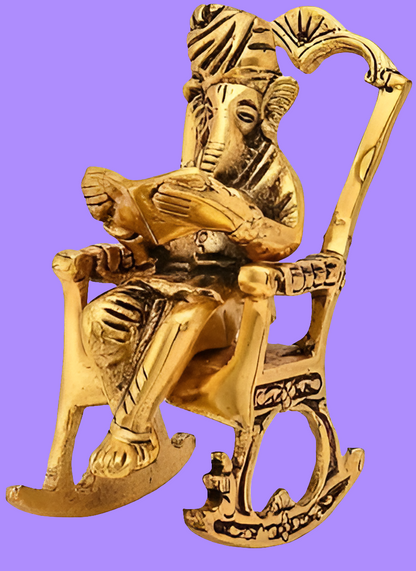 Handcrafted Metal Ganesha Idol – Rocking Chair with Ramayan
