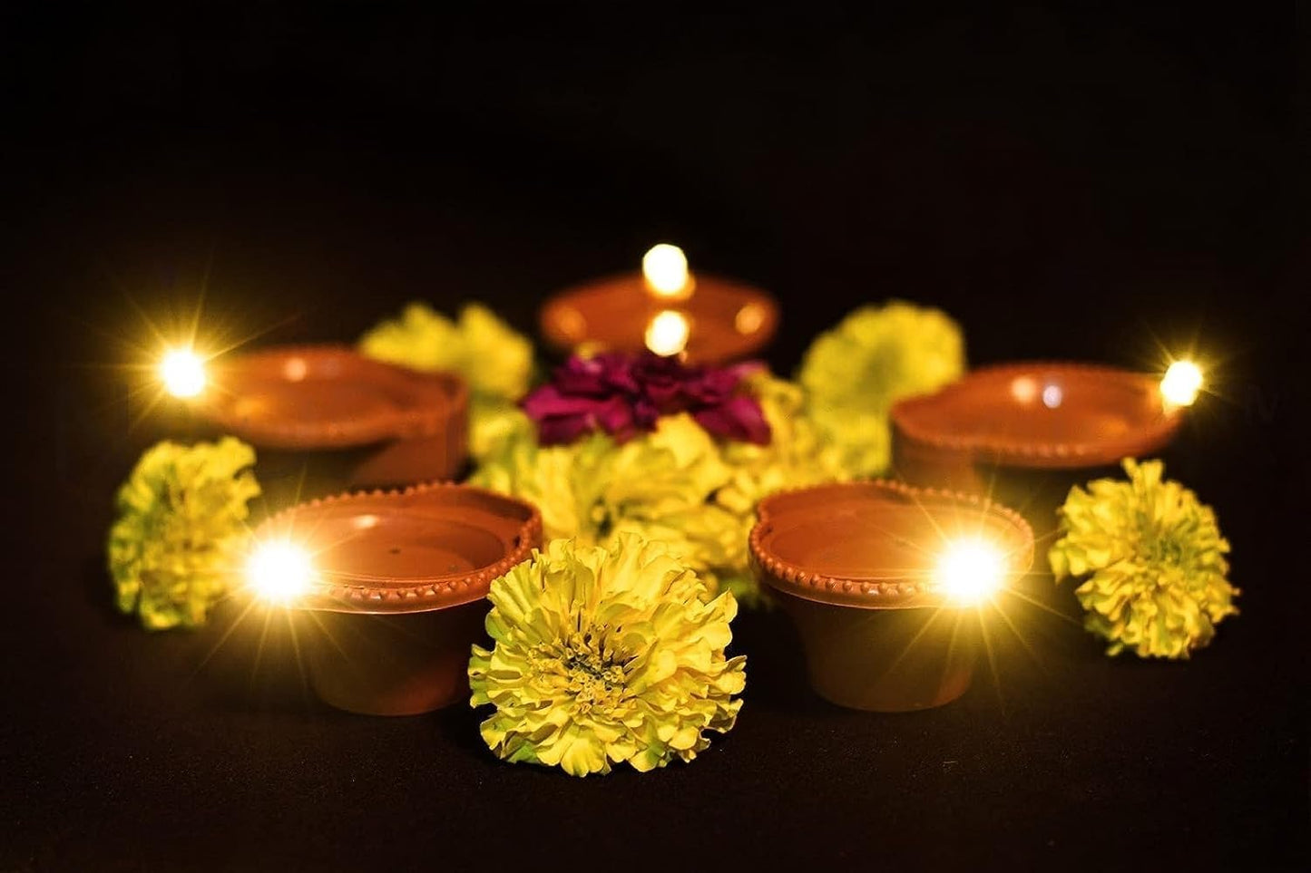 Water Sensor LED Light Diyas With Ambient Lights